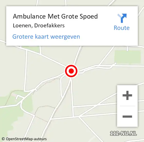 Locatie op kaart van de 112 melding: Ambulance Met Grote Spoed Naar Loenen, Droefakkers op 24 augustus 2016 20:39