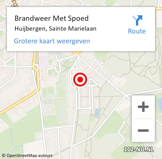 Locatie op kaart van de 112 melding: Brandweer Met Spoed Naar Huijbergen, Sainte Marielaan op 24 augustus 2016 20:40