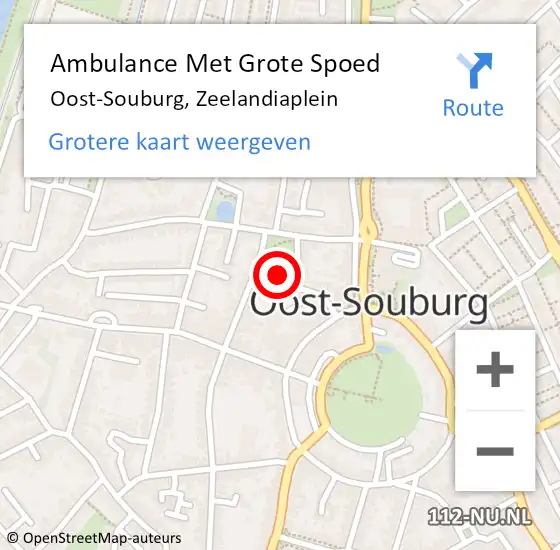 Locatie op kaart van de 112 melding: Ambulance Met Grote Spoed Naar Oost-Souburg, Zeelandiaplein op 24 augustus 2016 21:01