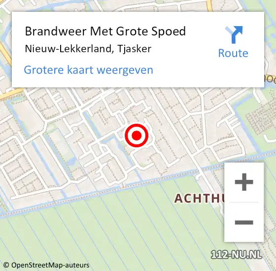 Locatie op kaart van de 112 melding: Brandweer Met Grote Spoed Naar Nieuw-Lekkerland, Tjasker op 24 augustus 2016 23:53