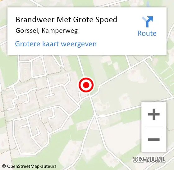 Locatie op kaart van de 112 melding: Brandweer Met Grote Spoed Naar Gorssel, Kamperweg op 25 augustus 2016 03:54