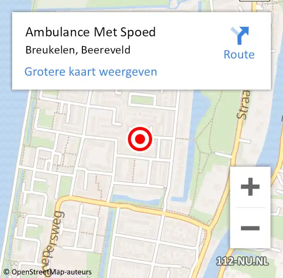 Locatie op kaart van de 112 melding: Ambulance Met Spoed Naar Breukelen, Beereveld op 25 augustus 2016 07:42