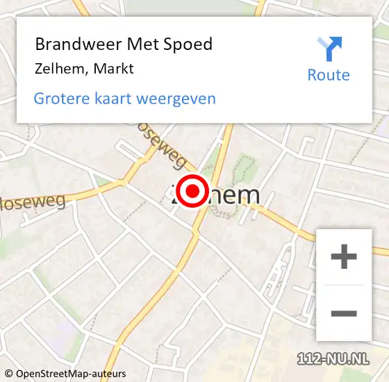 Locatie op kaart van de 112 melding: Brandweer Met Spoed Naar Zelhem, Markt op 25 augustus 2016 09:44