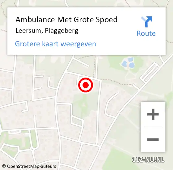 Locatie op kaart van de 112 melding: Ambulance Met Grote Spoed Naar Leersum, Plaggeberg op 25 augustus 2016 10:36