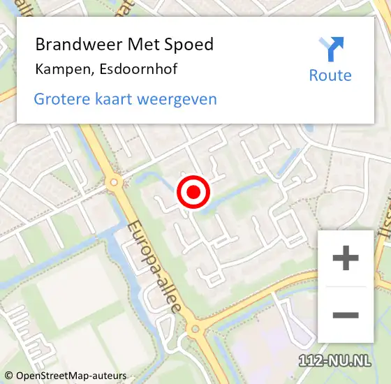 Locatie op kaart van de 112 melding: Brandweer Met Spoed Naar Kampen, Esdoornhof op 25 augustus 2016 10:52