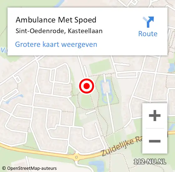 Locatie op kaart van de 112 melding: Ambulance Met Spoed Naar Sint-Oedenrode, Kasteellaan op 25 augustus 2016 11:19