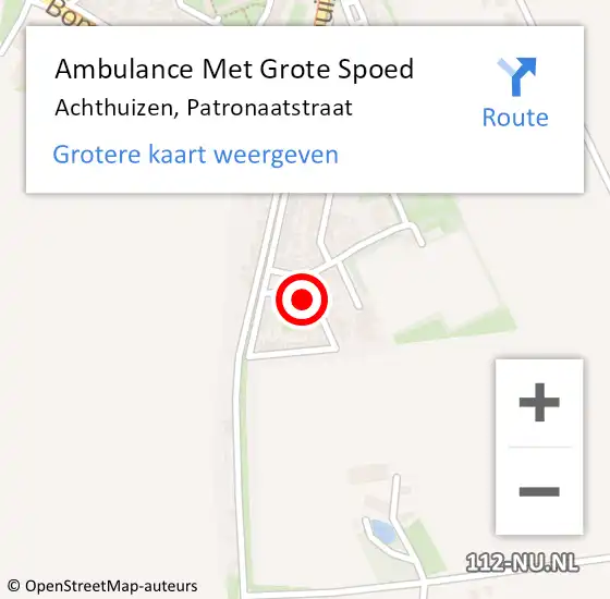 Locatie op kaart van de 112 melding: Ambulance Met Grote Spoed Naar Achthuizen, Patronaatstraat op 24 december 2013 21:41