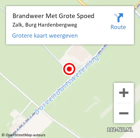 Locatie op kaart van de 112 melding: Brandweer Met Grote Spoed Naar Zalk, Burg Hardenbergweg op 25 augustus 2016 16:39