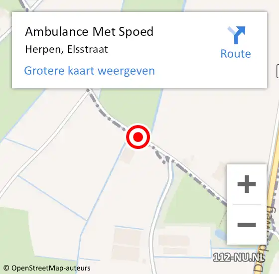 Locatie op kaart van de 112 melding: Ambulance Met Spoed Naar Herpen, Elsstraat op 25 augustus 2016 17:30