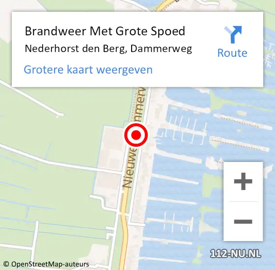 Locatie op kaart van de 112 melding: Brandweer Met Grote Spoed Naar Nederhorst den Berg, Dammerweg op 25 augustus 2016 17:38