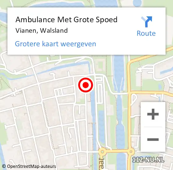 Locatie op kaart van de 112 melding: Ambulance Met Grote Spoed Naar Vianen, Walsland op 25 augustus 2016 21:52