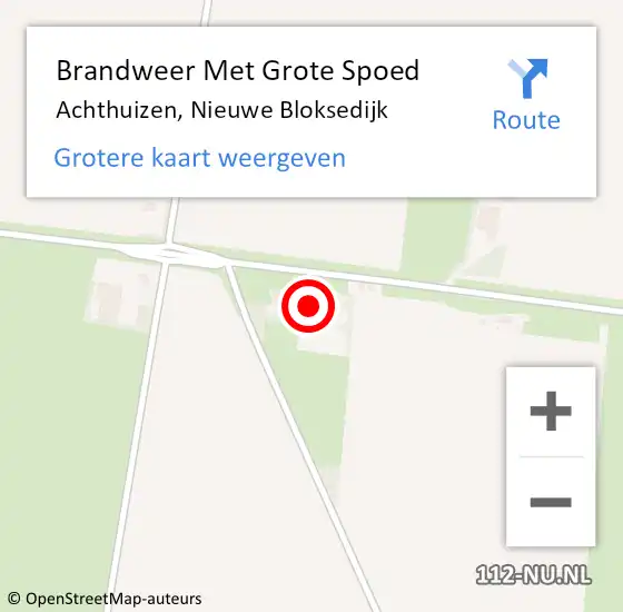 Locatie op kaart van de 112 melding: Brandweer Met Grote Spoed Naar Achthuizen, Nieuwe Bloksedijk op 25 augustus 2016 22:07