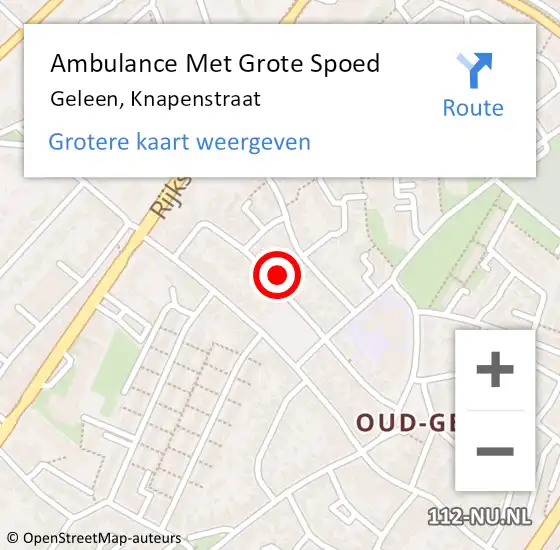 Locatie op kaart van de 112 melding: Ambulance Met Grote Spoed Naar Geleen, Knapenstraat op 24 december 2013 23:25