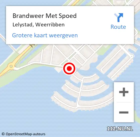 Locatie op kaart van de 112 melding: Brandweer Met Spoed Naar Lelystad, Weerribben op 26 augustus 2016 00:10