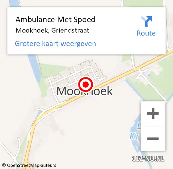 Locatie op kaart van de 112 melding: Ambulance Met Spoed Naar Mookhoek, Griendstraat op 26 augustus 2016 00:23