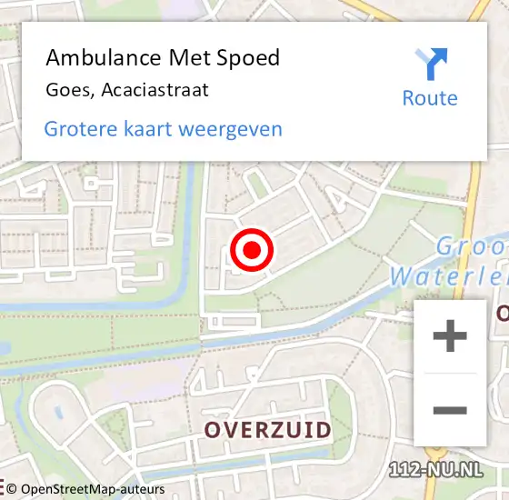 Locatie op kaart van de 112 melding: Ambulance Met Spoed Naar Goes, Acaciastraat op 24 december 2013 23:36