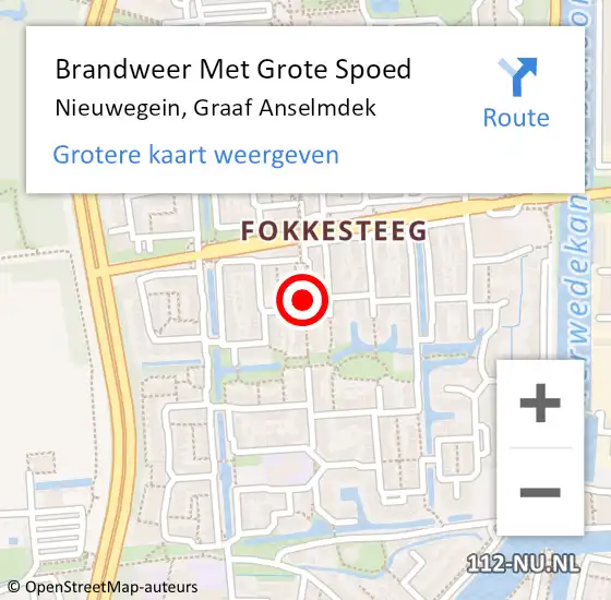 Locatie op kaart van de 112 melding: Brandweer Met Grote Spoed Naar Nieuwegein, Graaf Anselmdek op 26 augustus 2016 02:27