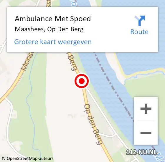 Locatie op kaart van de 112 melding: Ambulance Met Spoed Naar Maashees, Op Den Berg op 26 augustus 2016 02:53