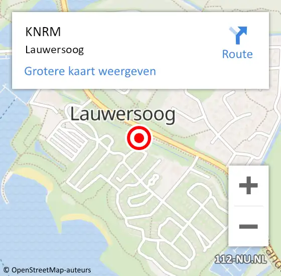 Locatie op kaart van de 112 melding: KNRM Lauwersoog op 26 augustus 2016 08:39