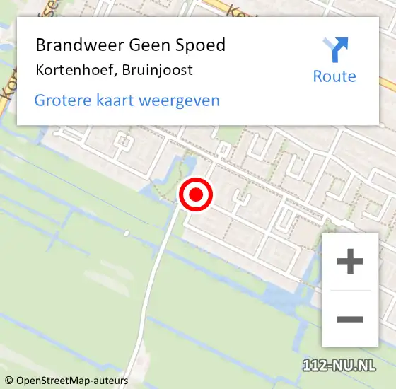 Locatie op kaart van de 112 melding: Brandweer Geen Spoed Naar Kortenhoef, Bruinjoost op 26 augustus 2016 08:47