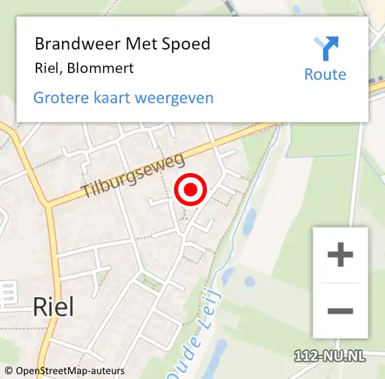 Locatie op kaart van de 112 melding: Brandweer Met Spoed Naar Riel, Blommert op 26 augustus 2016 10:11