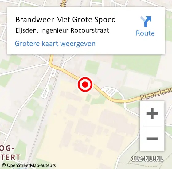 Locatie op kaart van de 112 melding: Brandweer Met Grote Spoed Naar Eijsden, Ingenieur Rocourstraat op 26 augustus 2016 10:54