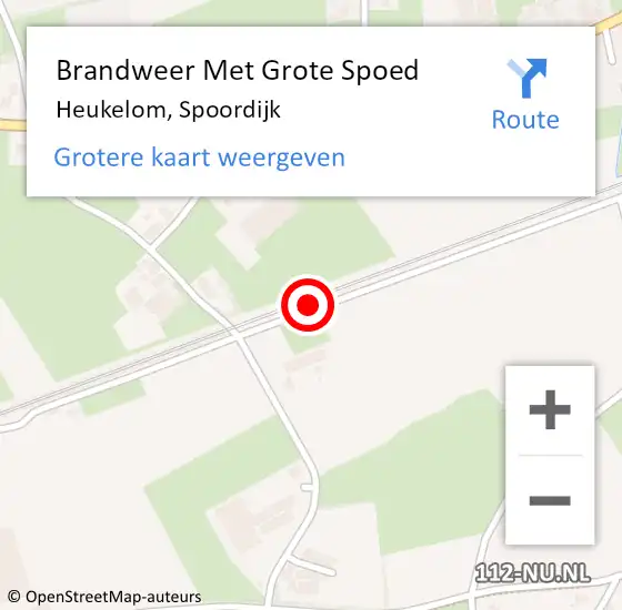 Locatie op kaart van de 112 melding: Brandweer Met Grote Spoed Naar Heukelom, Spoordijk op 26 augustus 2016 11:54