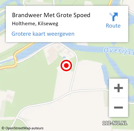 Locatie op kaart van de 112 melding: Brandweer Met Grote Spoed Naar Holtheme, Kilseweg op 26 augustus 2016 12:22
