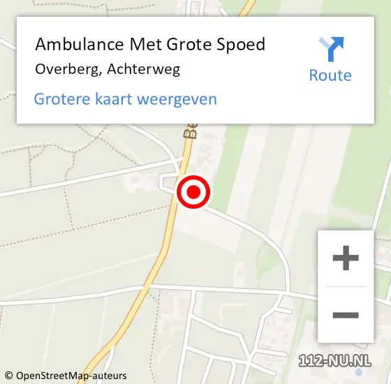 Locatie op kaart van de 112 melding: Ambulance Met Grote Spoed Naar Overberg, Achterweg op 25 december 2013 01:31