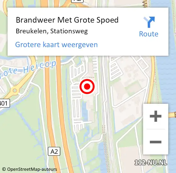 Locatie op kaart van de 112 melding: Brandweer Met Grote Spoed Naar Breukelen, Stationsweg op 26 augustus 2016 14:44