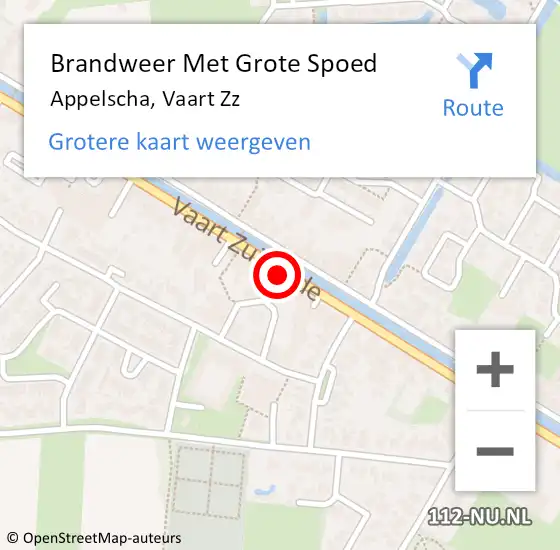 Locatie op kaart van de 112 melding: Brandweer Met Grote Spoed Naar Appelscha, Vaart Zz op 26 augustus 2016 16:10