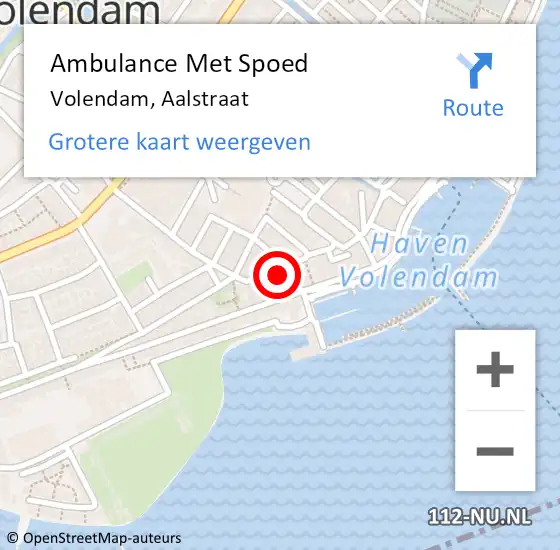 Locatie op kaart van de 112 melding: Ambulance Met Spoed Naar Volendam, Aalstraat op 26 augustus 2016 16:59