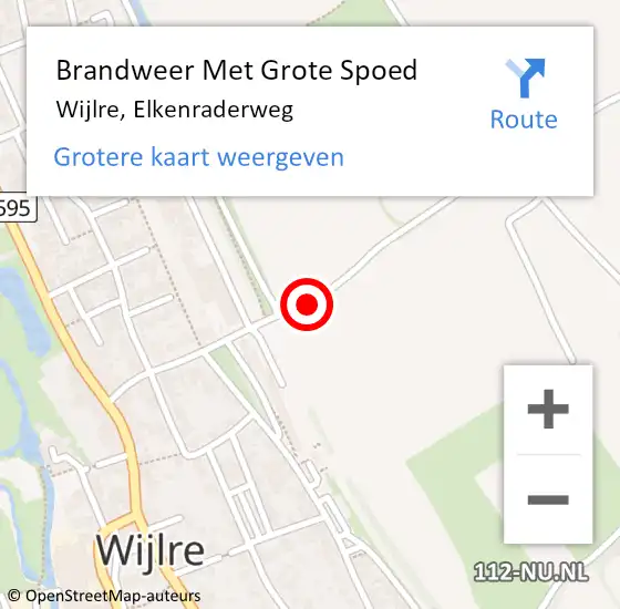 Locatie op kaart van de 112 melding: Brandweer Met Grote Spoed Naar Wijlre, Elkenraderweg op 26 augustus 2016 17:24