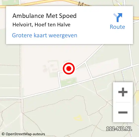 Locatie op kaart van de 112 melding: Ambulance Met Spoed Naar Helvoirt, Hoef ten Halve op 26 augustus 2016 19:21