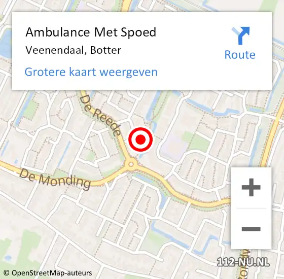 Locatie op kaart van de 112 melding: Ambulance Met Spoed Naar Veenendaal, Botter op 26 augustus 2016 19:38