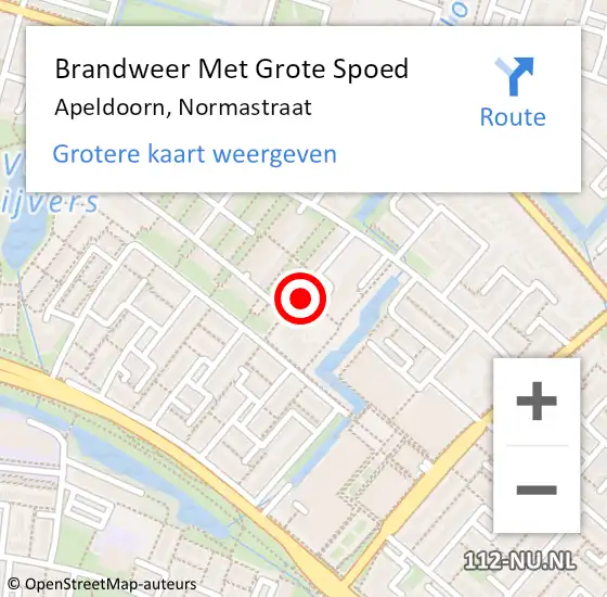 Locatie op kaart van de 112 melding: Brandweer Met Grote Spoed Naar Apeldoorn, Normastraat op 25 december 2013 02:47