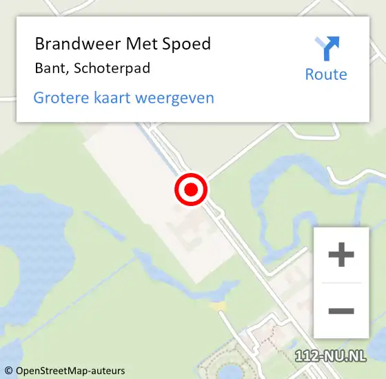 Locatie op kaart van de 112 melding: Brandweer Met Spoed Naar Bant, Schoterpad op 26 augustus 2016 22:44