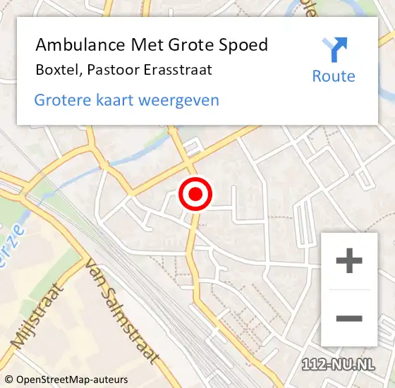 Locatie op kaart van de 112 melding: Ambulance Met Grote Spoed Naar Boxtel, Pastoor Erasstraat op 27 augustus 2016 00:20