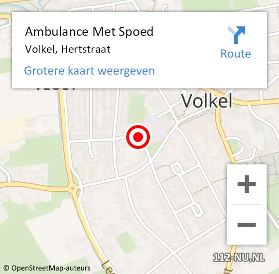 Locatie op kaart van de 112 melding: Ambulance Met Spoed Naar Volkel, Hertstraat op 27 augustus 2016 02:45