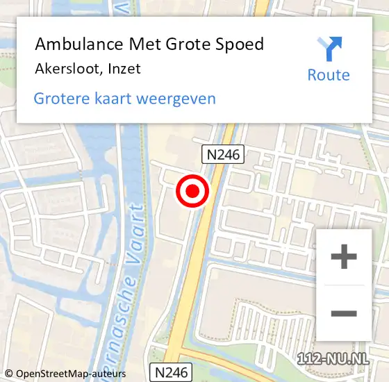 Locatie op kaart van de 112 melding: Ambulance Met Grote Spoed Naar Akersloot, Inzet op 27 augustus 2016 03:39