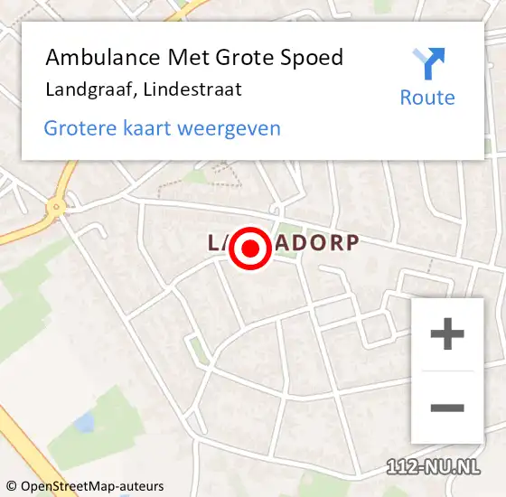 Locatie op kaart van de 112 melding: Ambulance Met Grote Spoed Naar Landgraaf, Lindestraat op 25 december 2013 04:18
