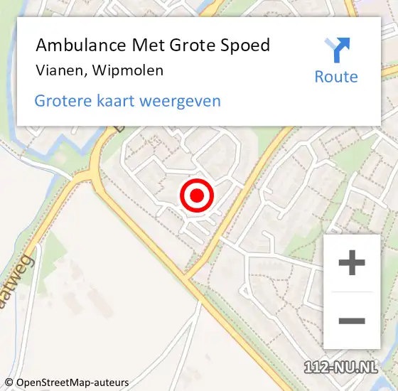 Locatie op kaart van de 112 melding: Ambulance Met Grote Spoed Naar Vianen, Wipmolen op 27 augustus 2016 08:31