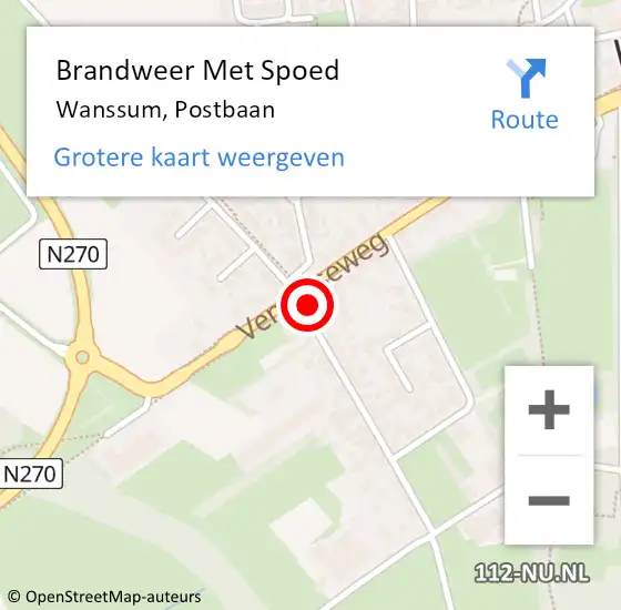 Locatie op kaart van de 112 melding: Brandweer Met Spoed Naar Wanssum, Postbaan op 27 augustus 2016 08:48