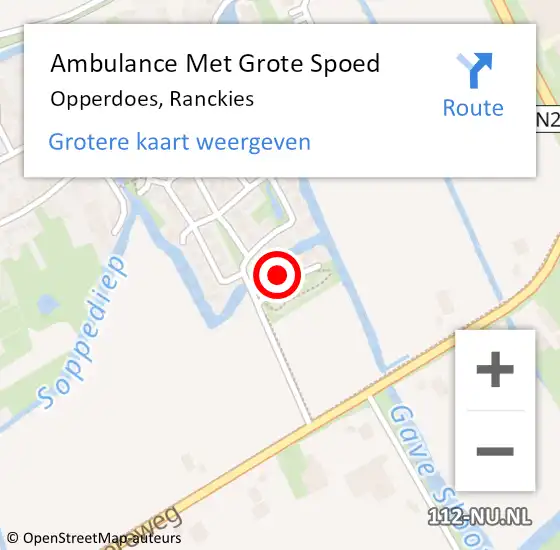 Locatie op kaart van de 112 melding: Ambulance Met Grote Spoed Naar Opperdoes, Ranckies op 27 augustus 2016 09:11