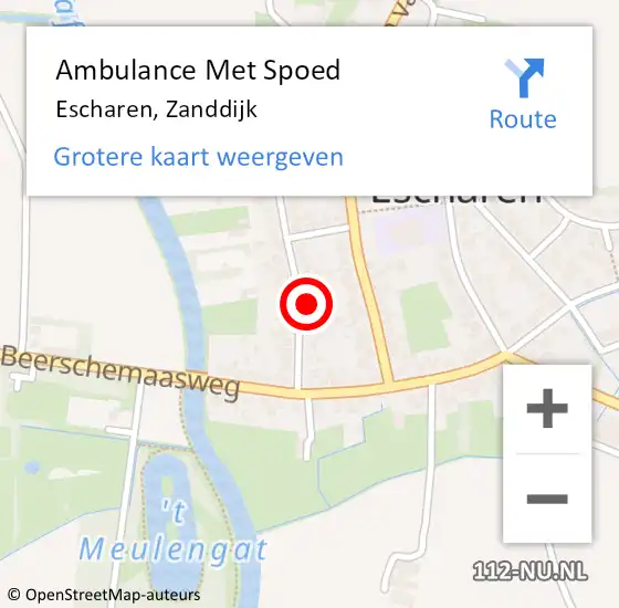 Locatie op kaart van de 112 melding: Ambulance Met Spoed Naar Escharen, Zanddijk op 27 augustus 2016 11:12