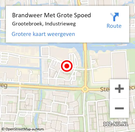 Locatie op kaart van de 112 melding: Brandweer Met Grote Spoed Naar Grootebroek, Industrieweg op 27 augustus 2016 11:28