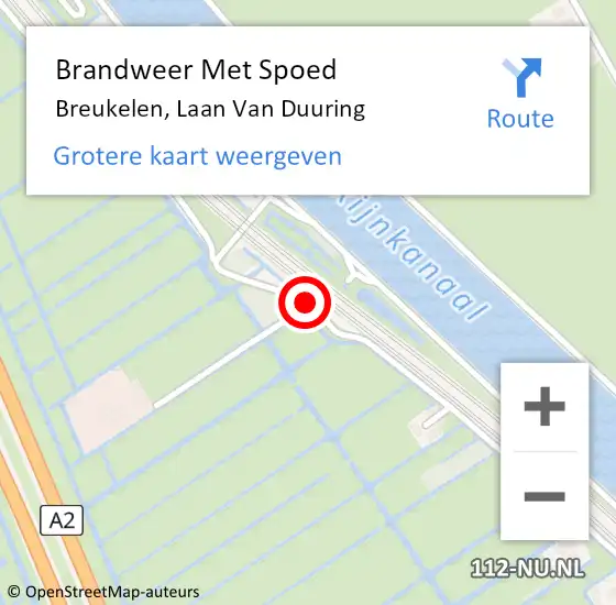 Locatie op kaart van de 112 melding: Brandweer Met Spoed Naar Breukelen, Laan Van Duuring op 27 augustus 2016 12:06