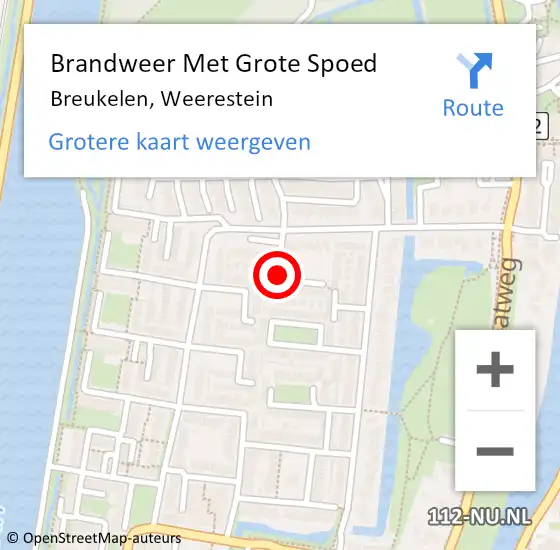 Locatie op kaart van de 112 melding: Brandweer Met Grote Spoed Naar Breukelen, Weerestein op 27 augustus 2016 12:23