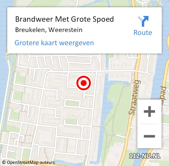 Locatie op kaart van de 112 melding: Brandweer Met Grote Spoed Naar Breukelen, Weerestein op 27 augustus 2016 12:23