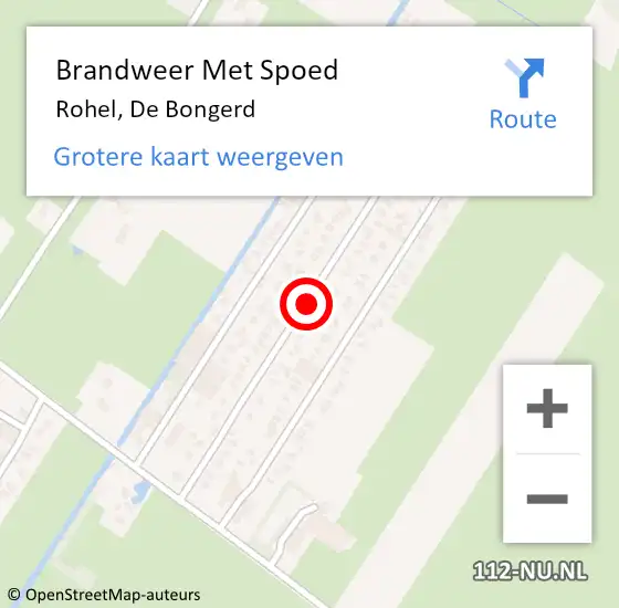 Locatie op kaart van de 112 melding: Brandweer Met Spoed Naar Rohel, De Bongerd op 27 augustus 2016 13:10